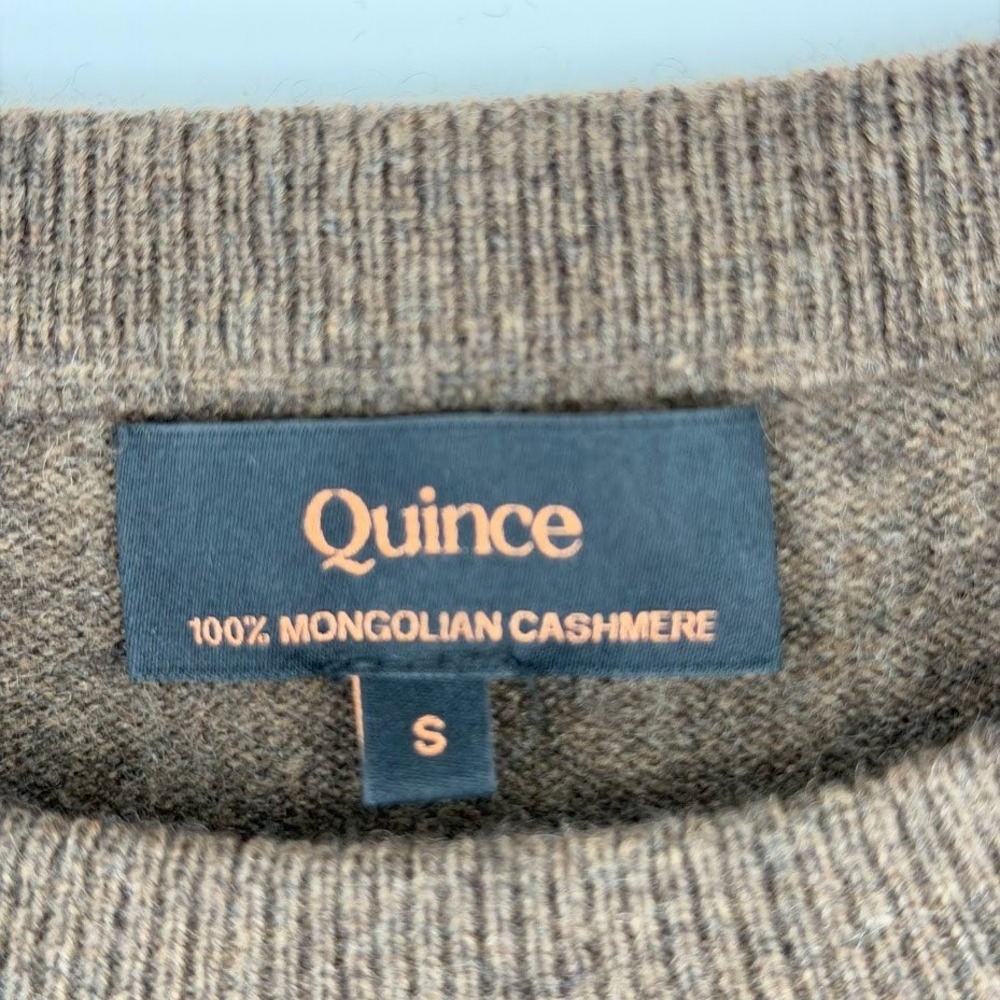 Quince Mongolian Cashmere Crewneck Sweater Women S Brown Soft Luxury Minimalist - Picture 4 of 7